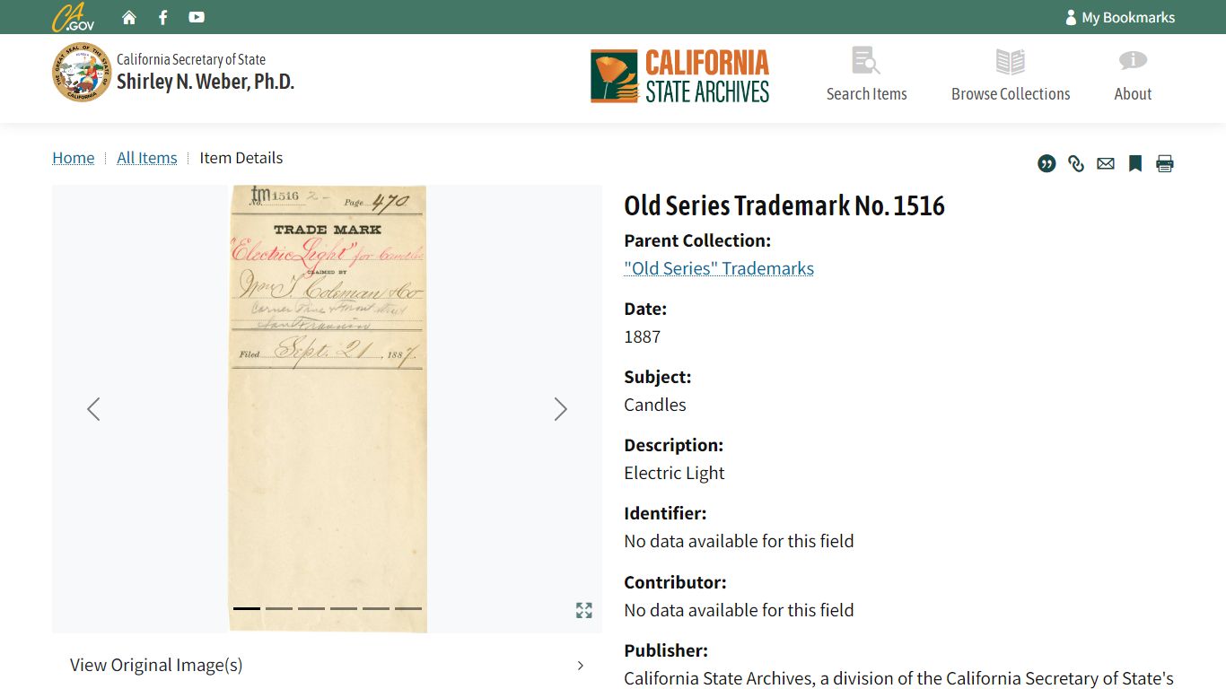 California Archives Search Portal